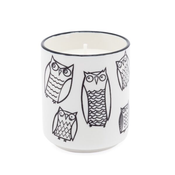 Kiri Wax Filled Porcelain Votive Candle Cup – Owl Outline