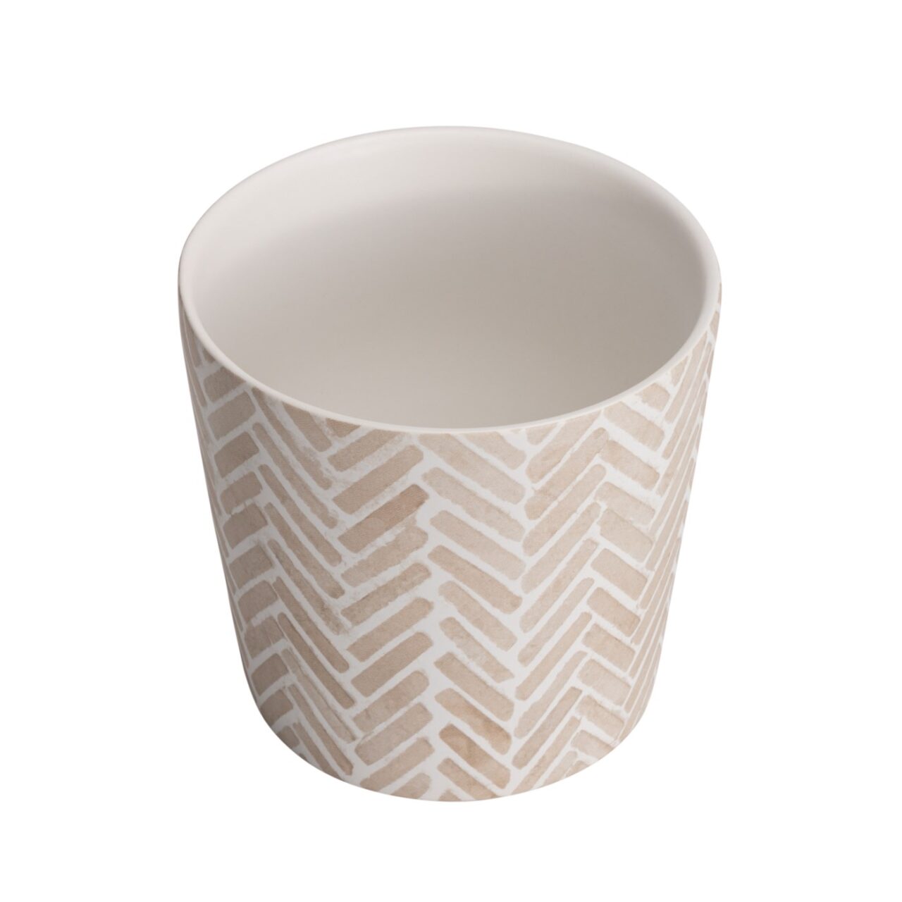 Bergen Herringbone 4.5d” Ceramic Taper Drop Pot Planter