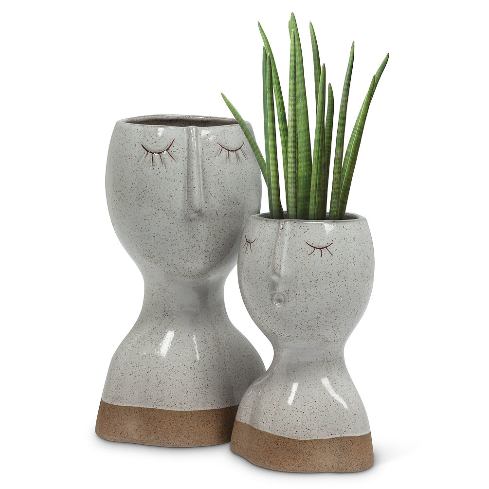 Large Eyes Closed Face Vase
