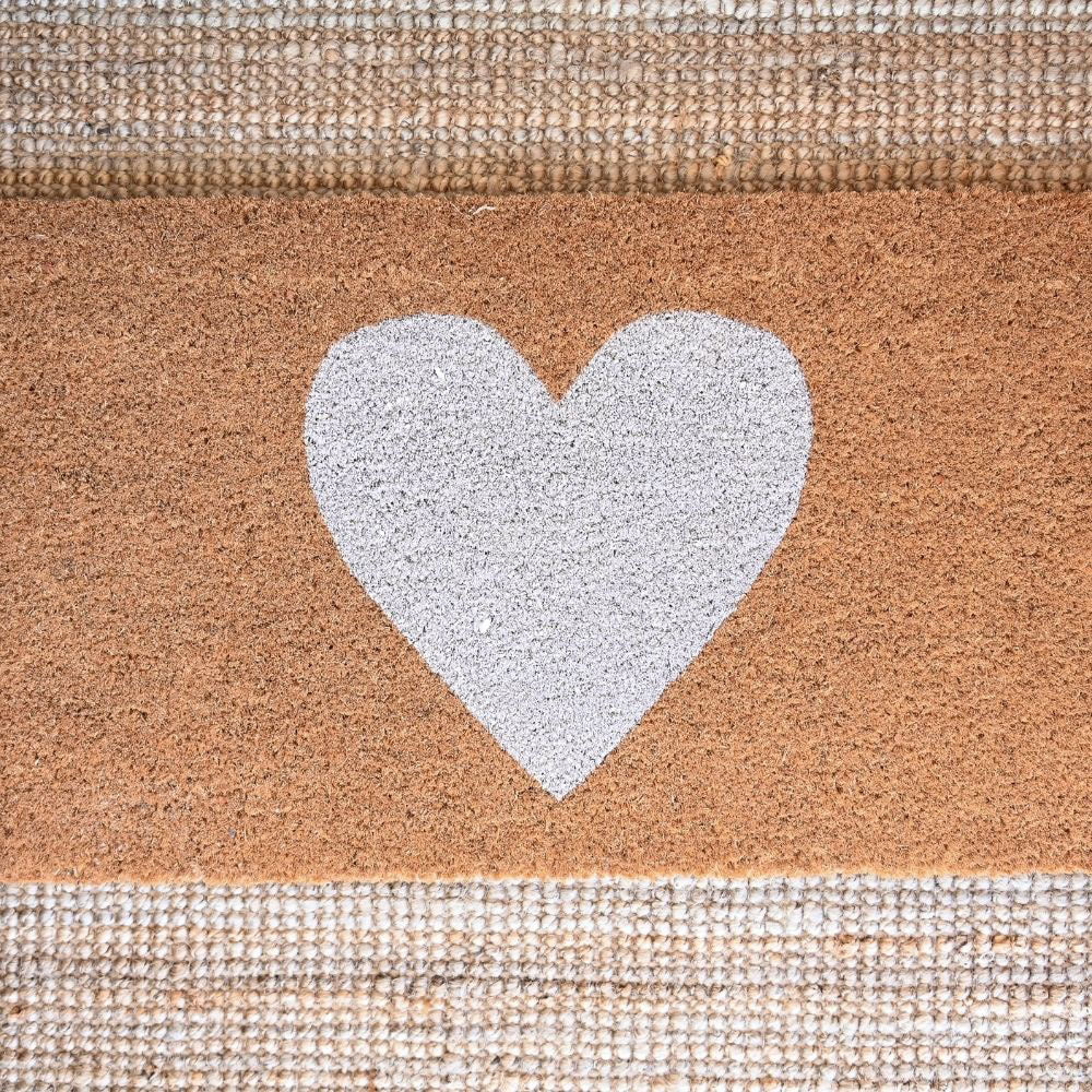 White Heart Doormat