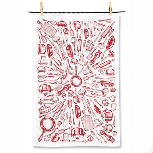 Kitchen Tools Motif Tea Towel