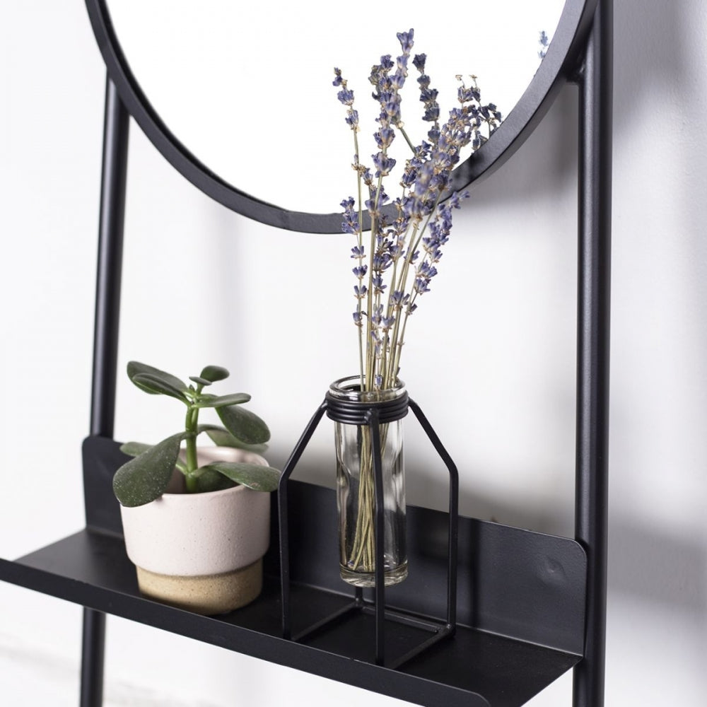 Black iron stand with glass tube – Small