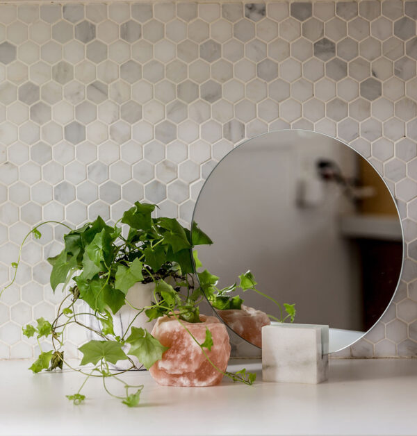 Moon Marble Mirror – White