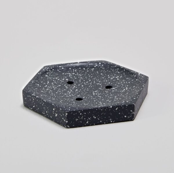 Speckled Cement Soap Dish, Slate