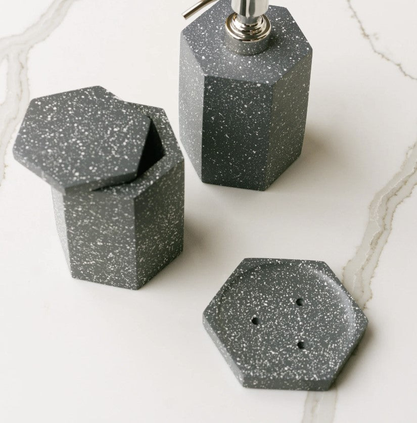 Speckled Cement Canister
