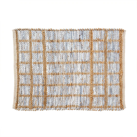 Trestle Leather/Jute Rug 2×3, Ice