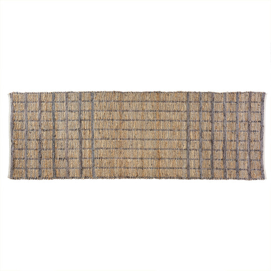 Trestle Leather/Jute Runner Rug 2.5×8, Haze