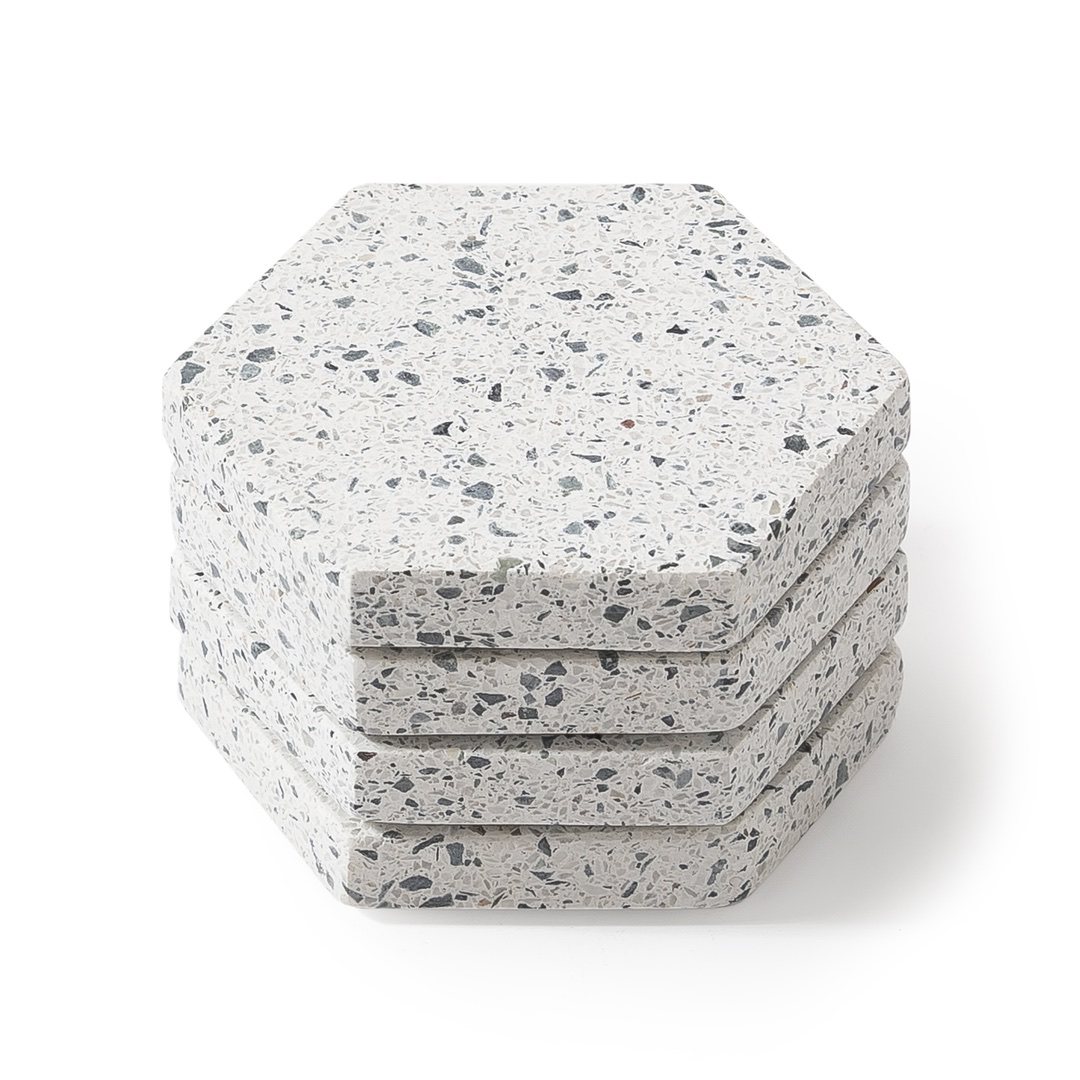 Terrazzo Honeycomb Coasters – Multi (Set of 4)