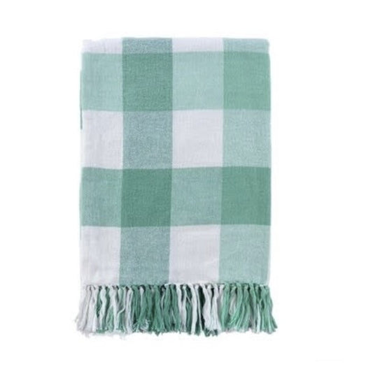 Gingham Picnic Throw Turquoise