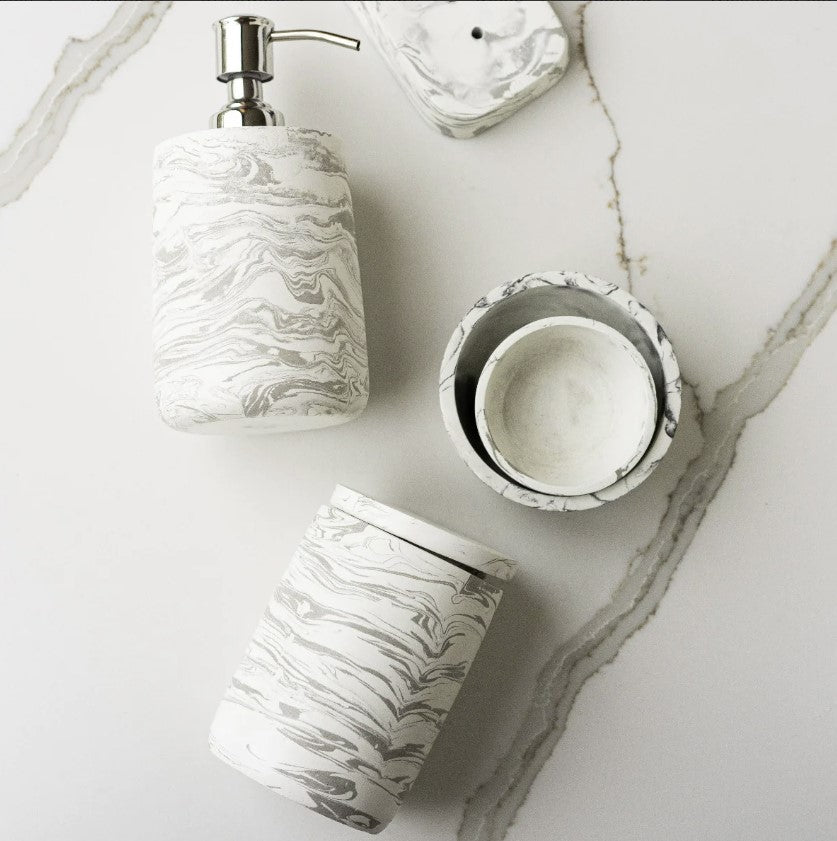 Marbled Cement Soap Dispenser