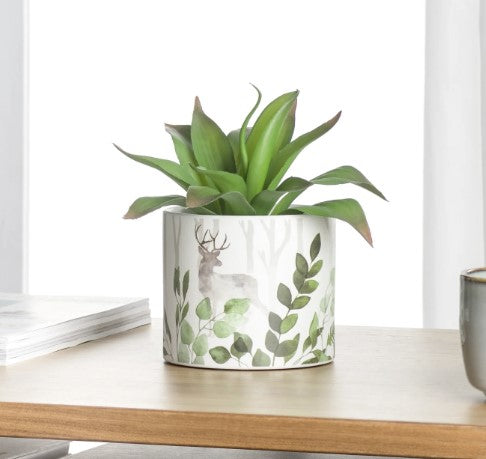 Gazebo Stag Motif Ceramic Drop Pot Planter