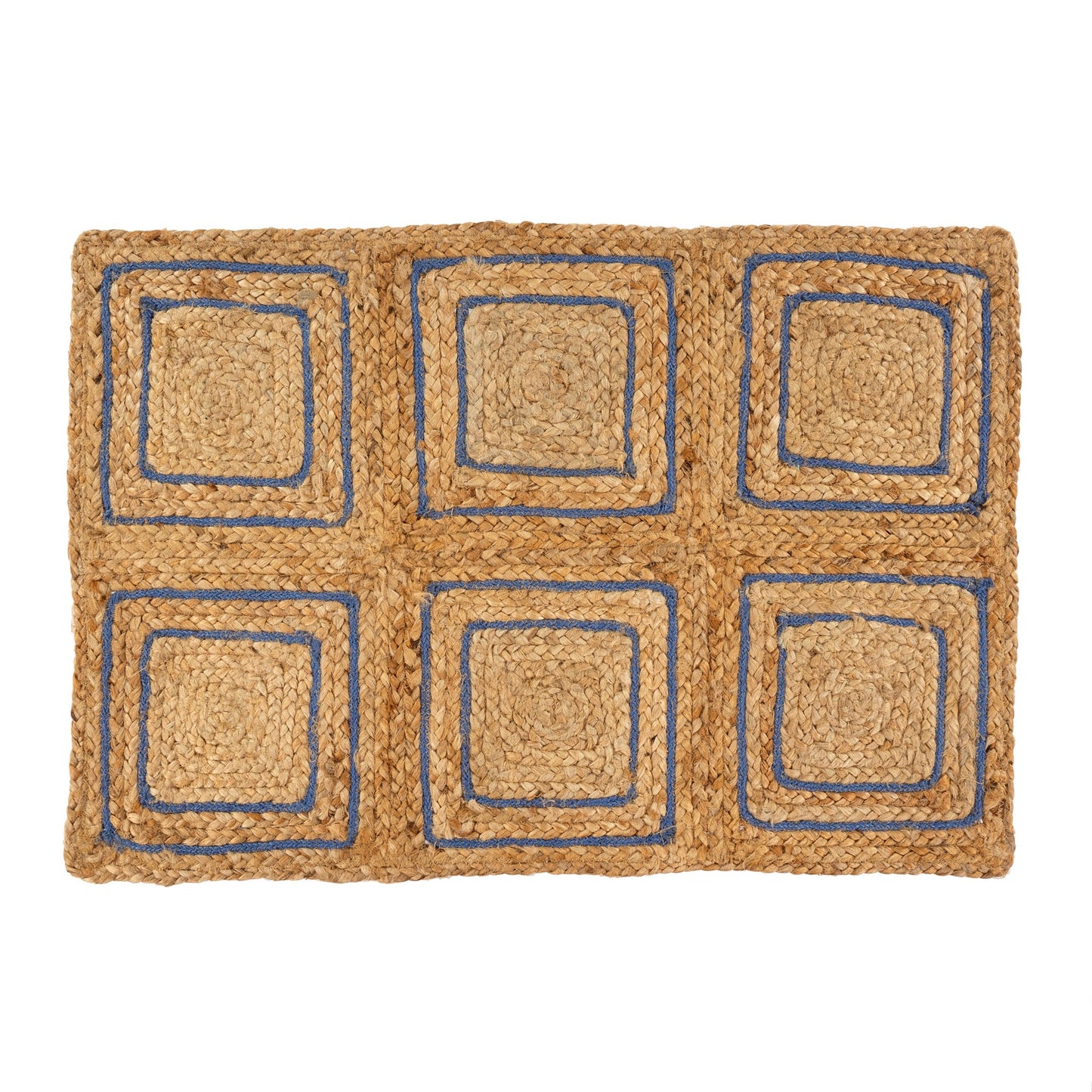 Geo Jute Rug, Blue