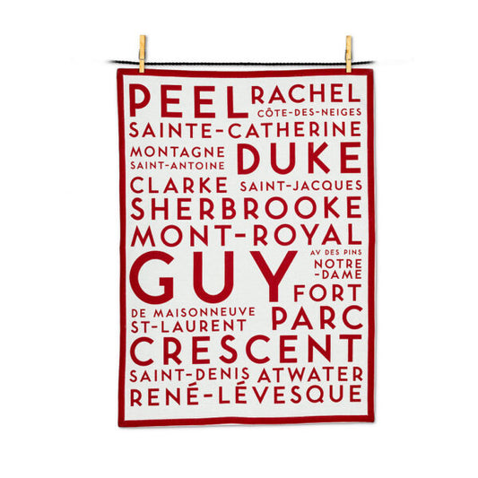 Montreal Street Names Tea Towel