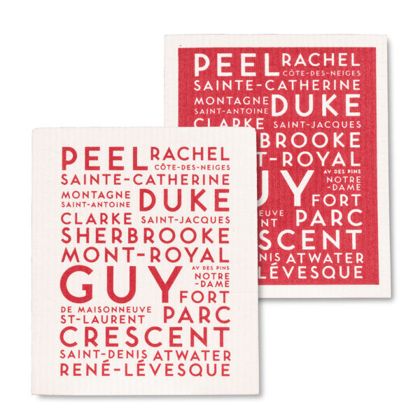 Montreal Streets Dishcloths. Set of 2