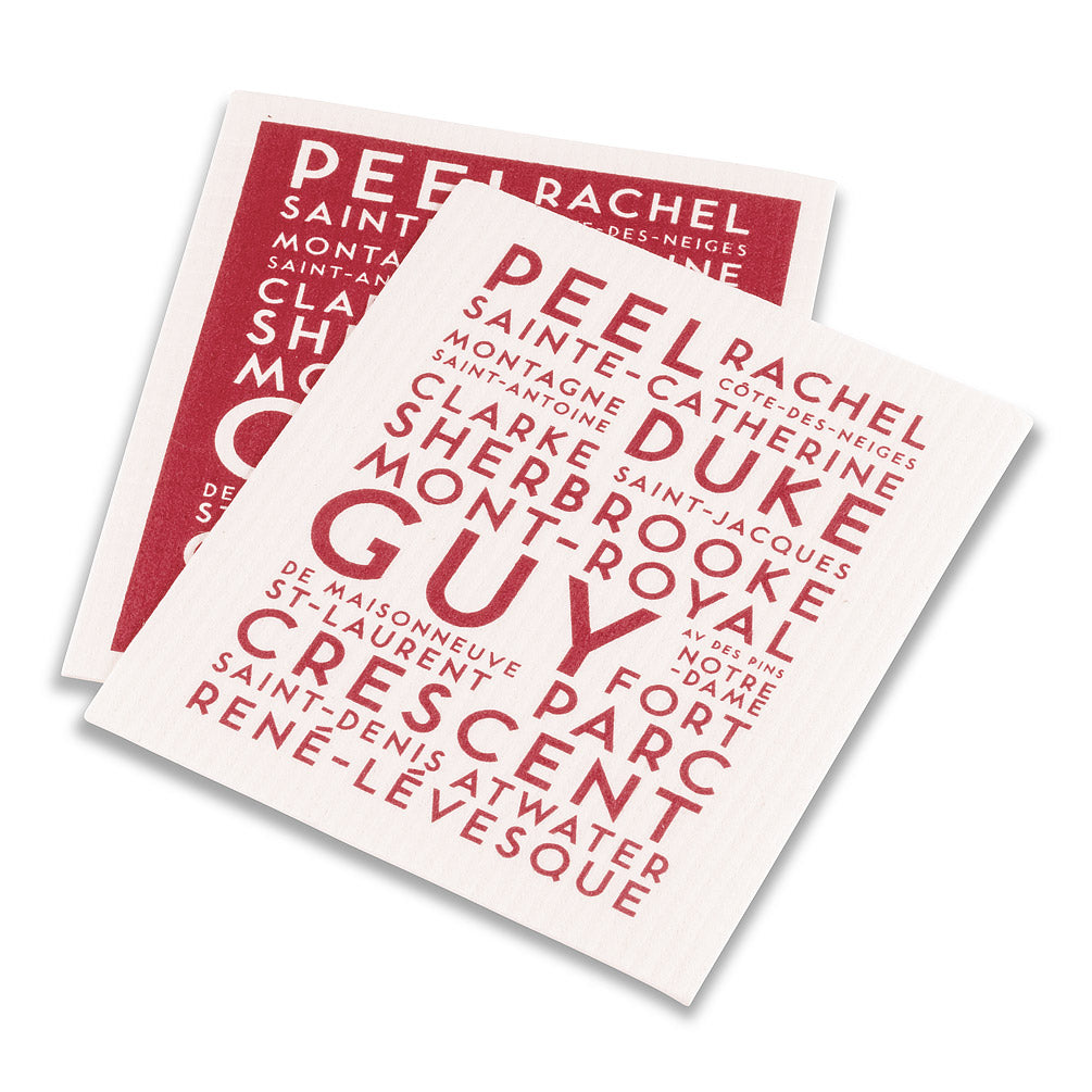 Montreal Streets Dishcloths. Set of 2