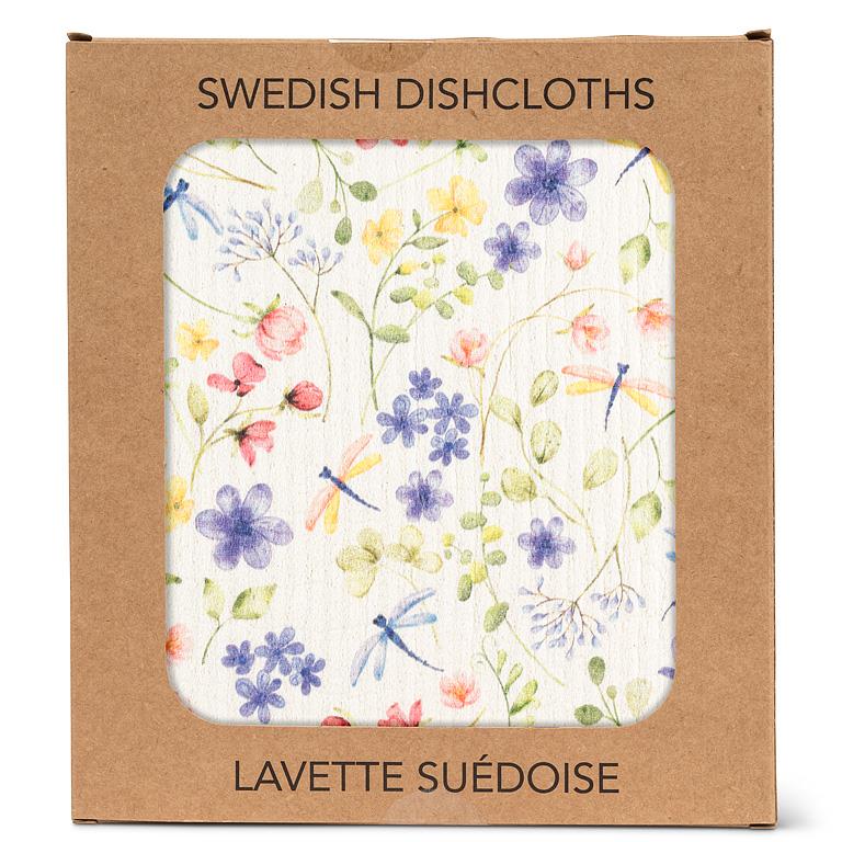 Dragonfly & Floral Dishcloth