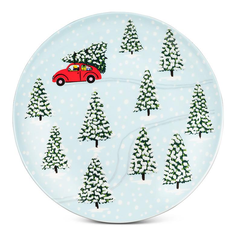 Red Car and Trees plate