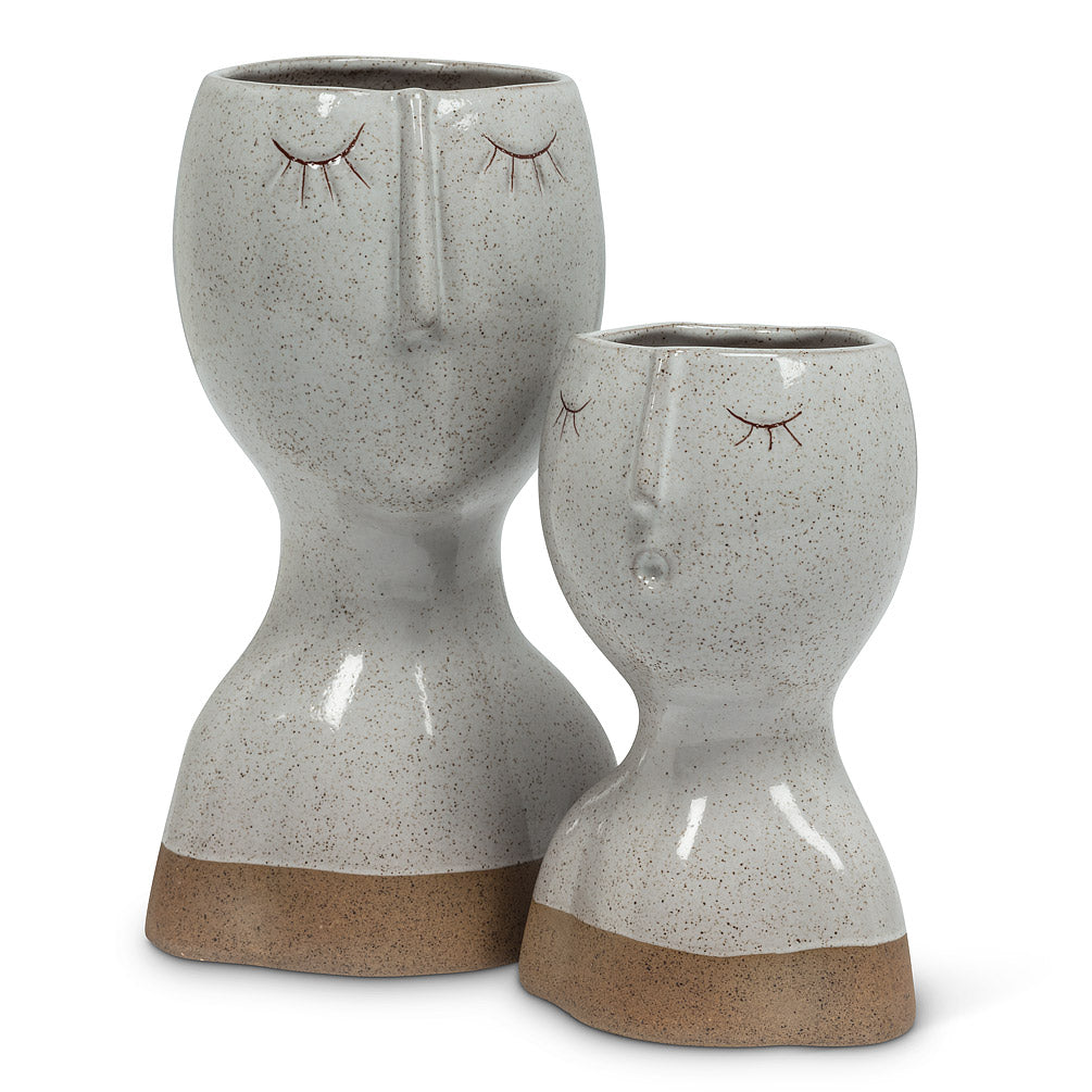Large Eyes Closed Face Vase
