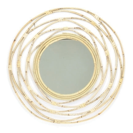 Round Rattan Mirror