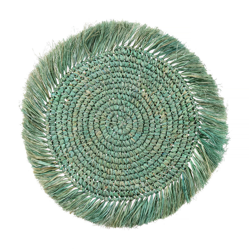 Kalahari Raffia Placemat, Turquoise – Set of 4