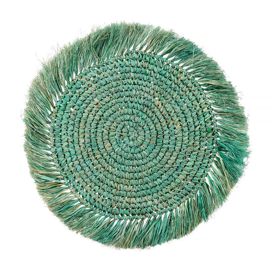 Kalahari Raffia Placemat, Turquoise – Set of 4