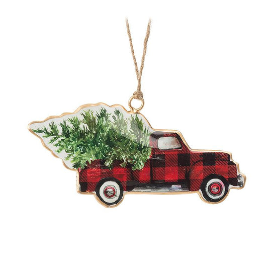 Check Truck w/Tree Ornament-5.5"L