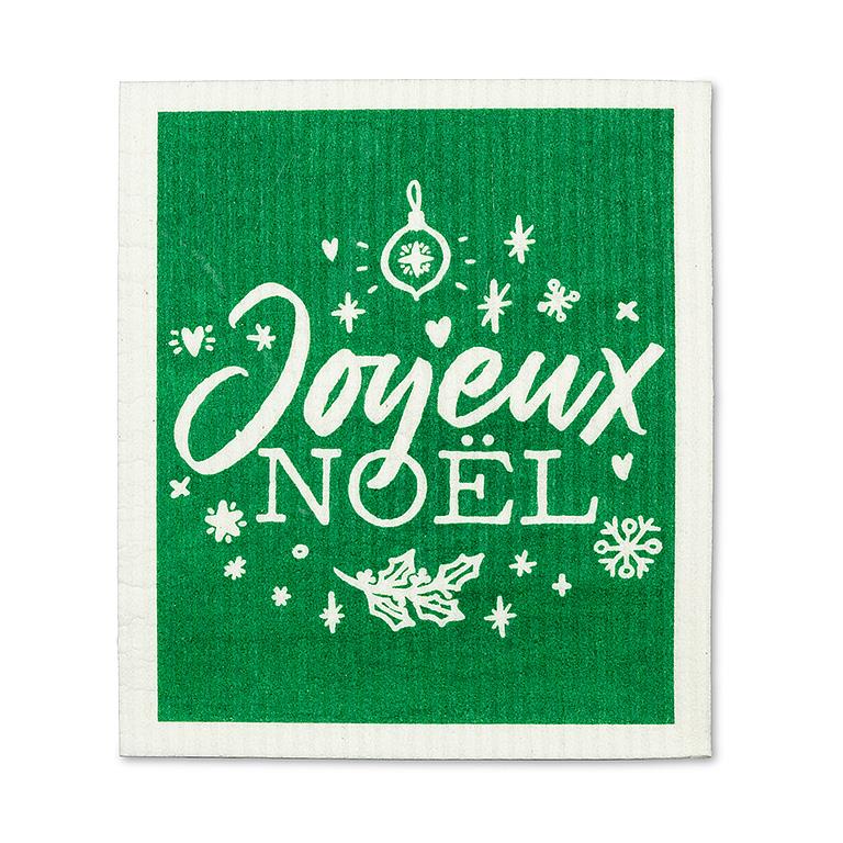 S/2 Joyeux Noel Dishcloths-6.5x8"L