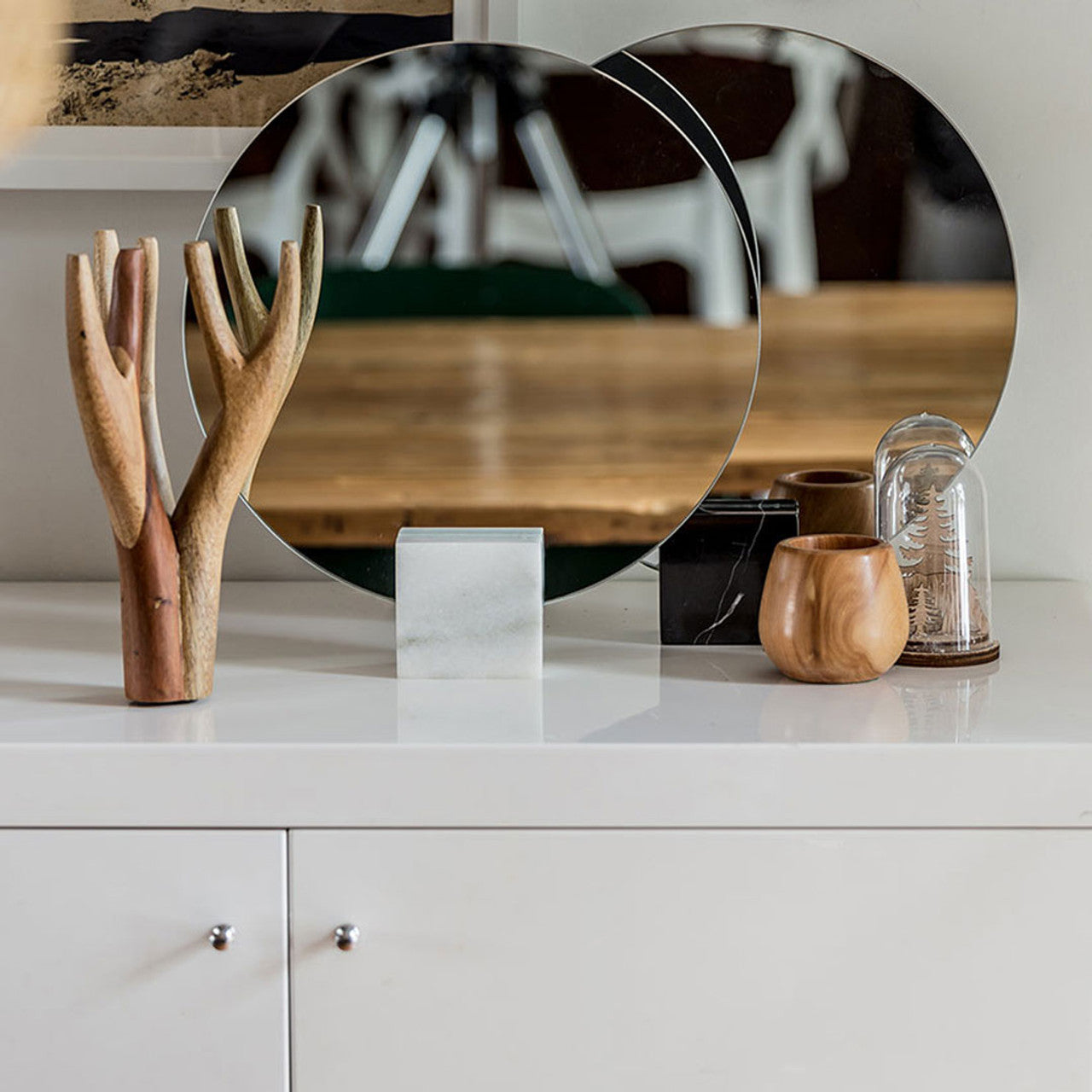 Moon Marble Mirror – White