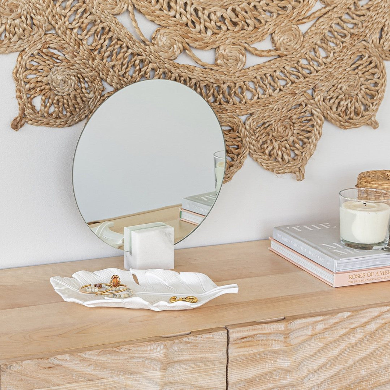 Moon Marble Mirror – White