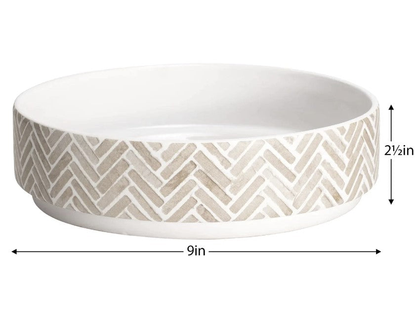 Bergen Herringbone 9d” Ceramic Bowl