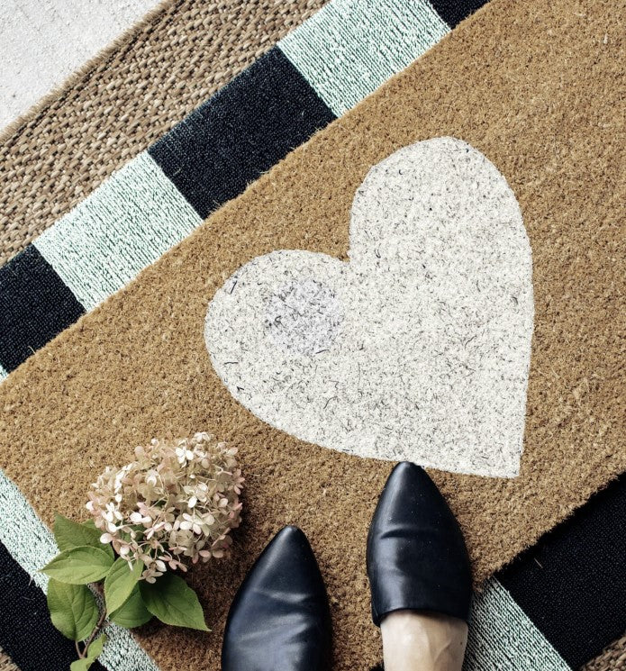 White Heart Doormat