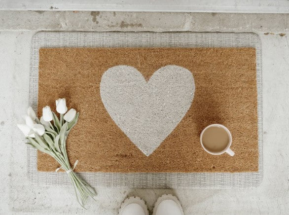 White Heart Doormat