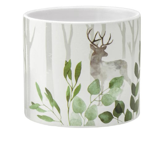 Gazebo Stag Motif Ceramic Drop Pot Planter