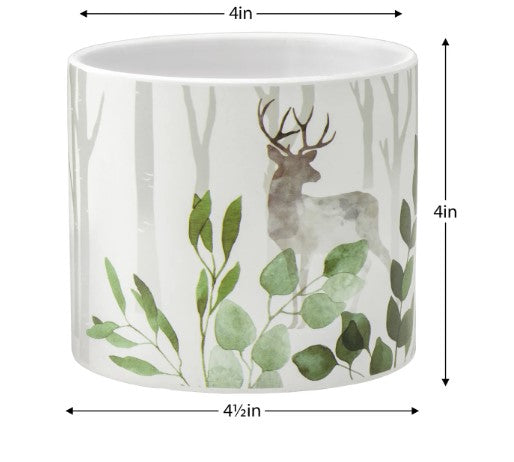 Gazebo Stag Motif Ceramic Drop Pot Planter